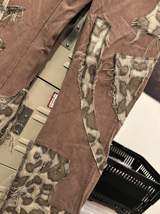 Leopard $craps Flared pants