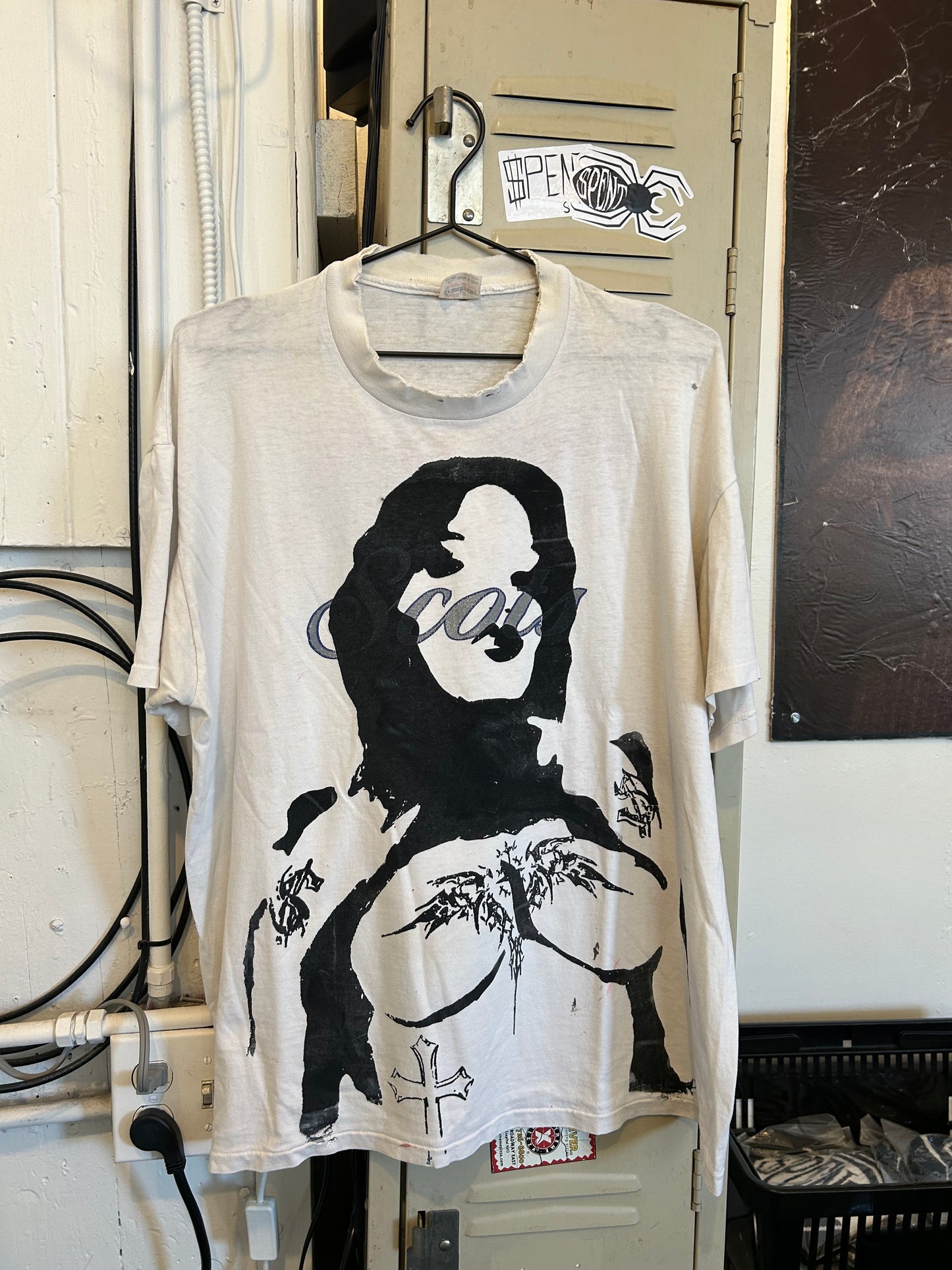 White Distressed Girl t shirt