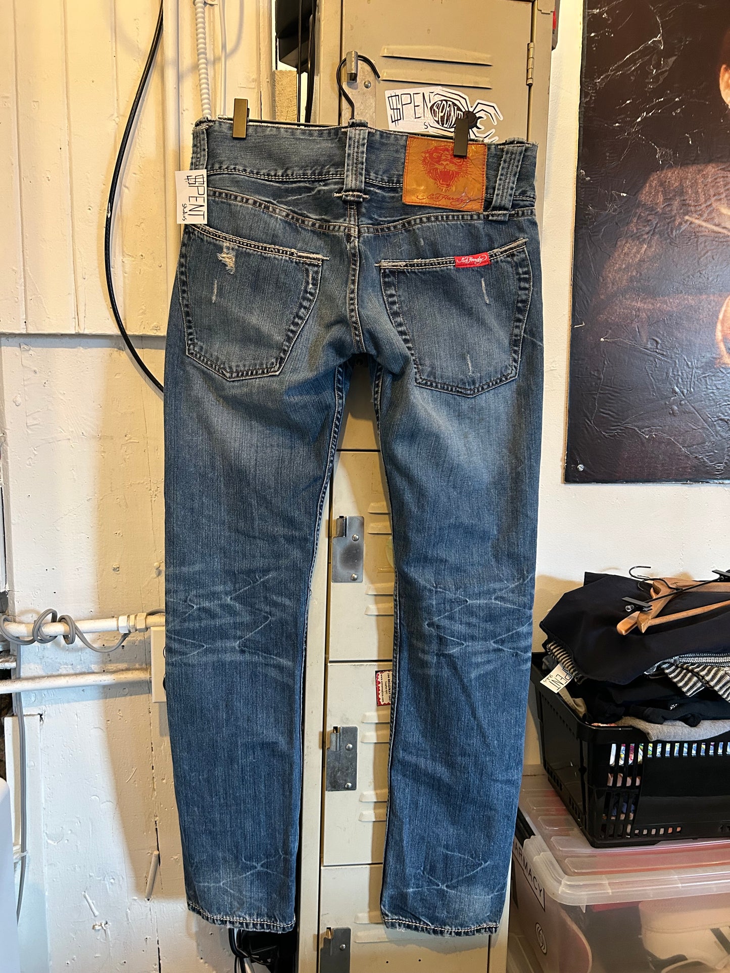 Y2K Ed Hardy Embroidered jeans