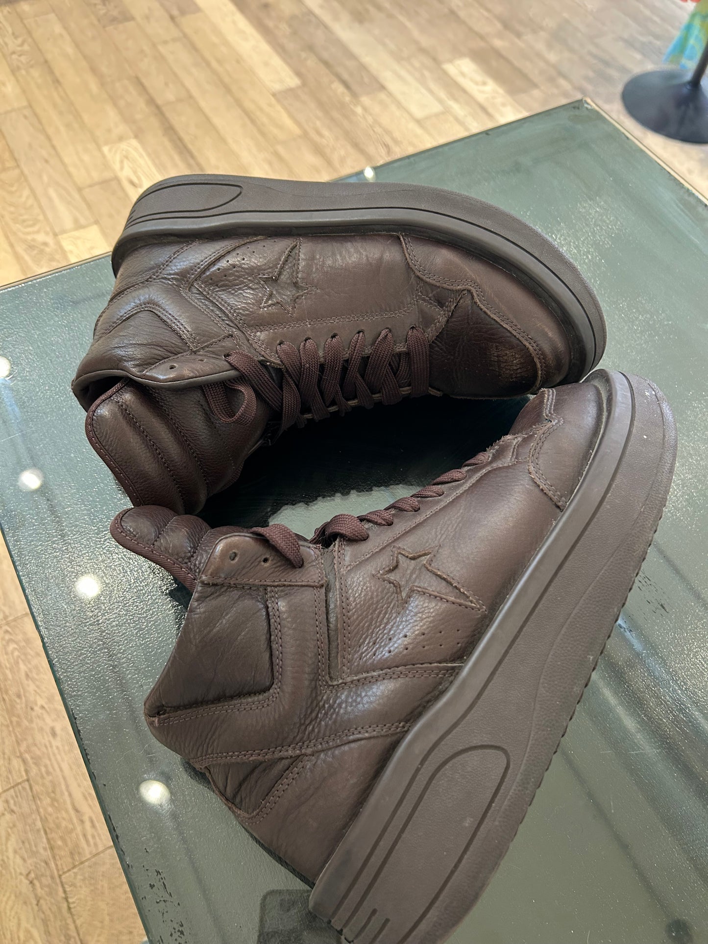 Rick Owen’s Brown TURBOWPN Sneakers