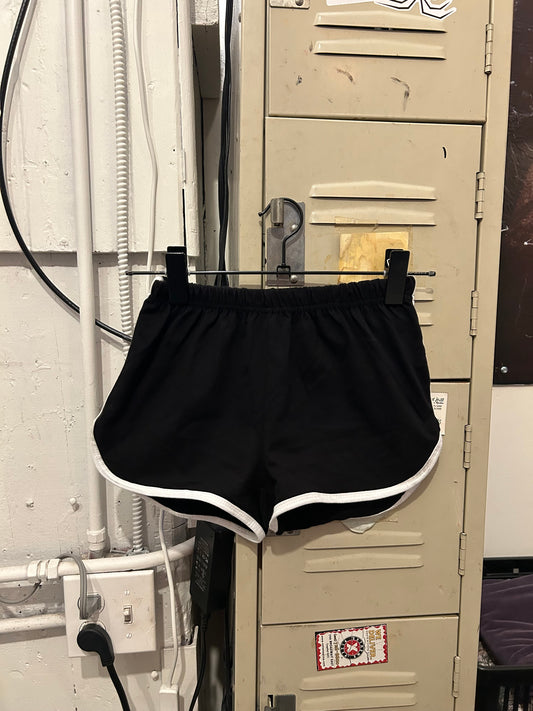 Black $pent mini shorts