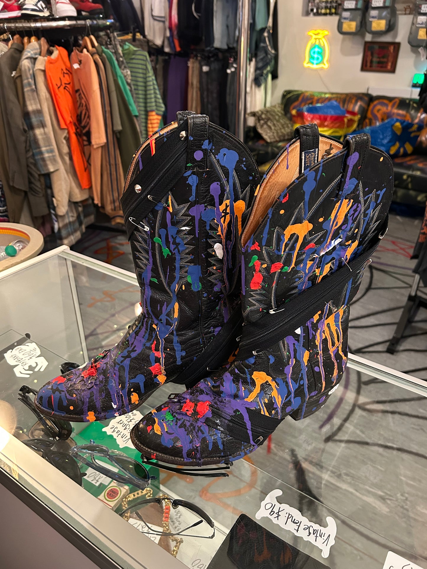 Paint $platter Zip Cowboy boots