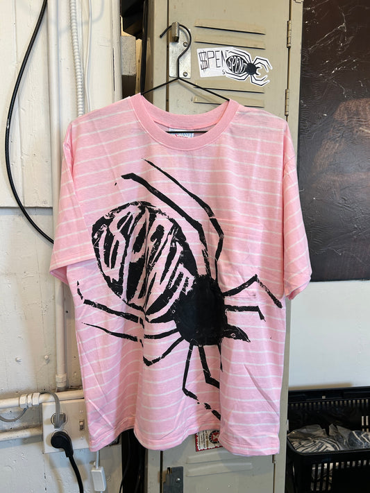 Pink Striped $pider t shirt