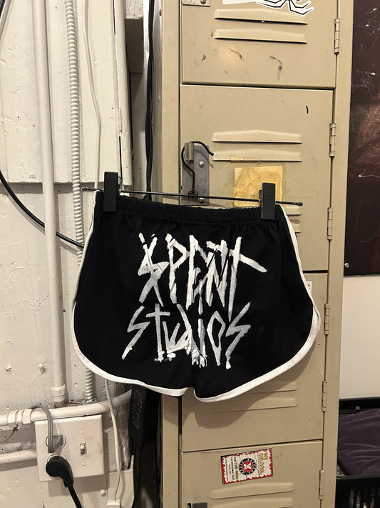 Black $pent mini shorts
