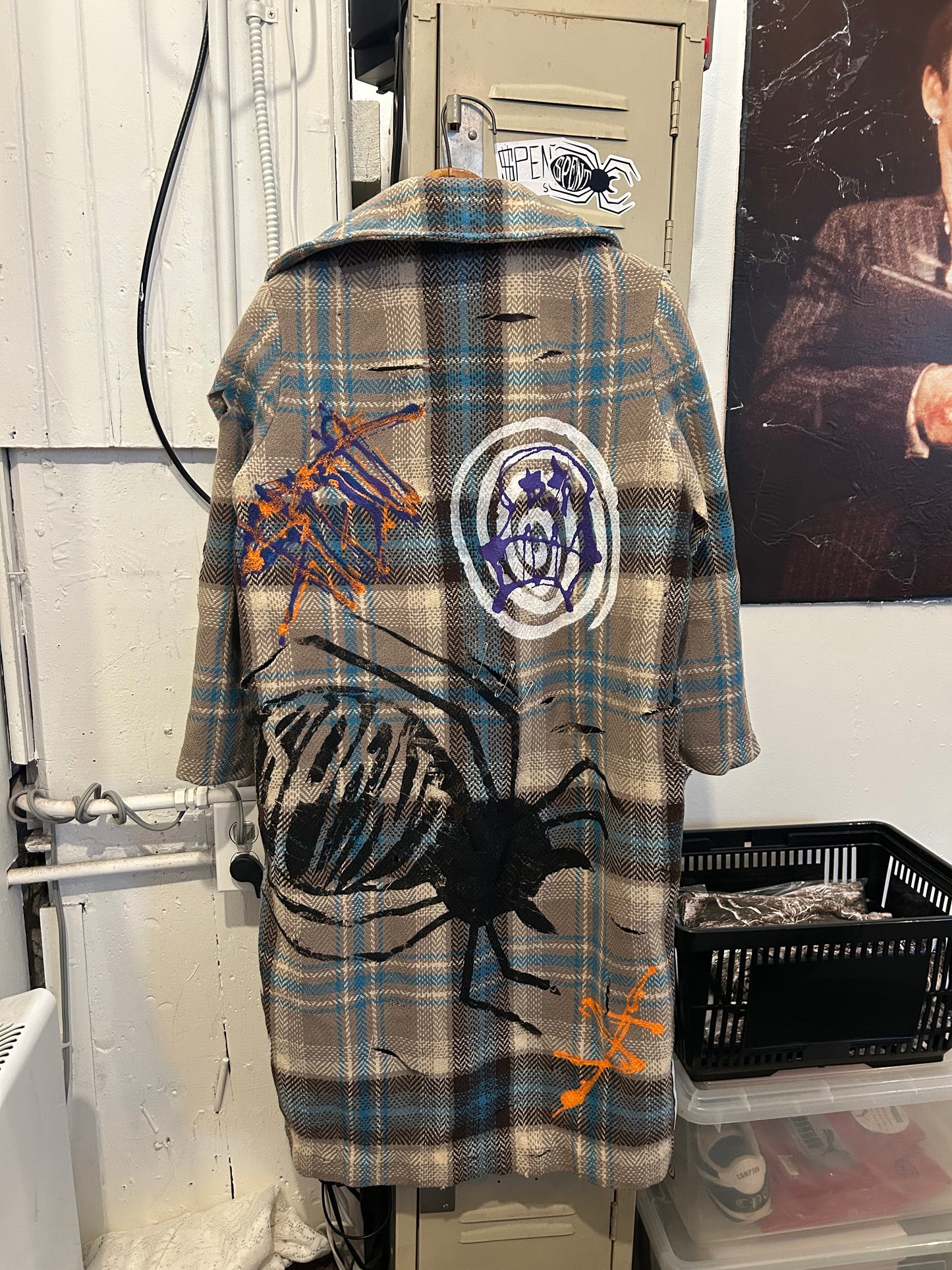 Distressed $piral Wool coat