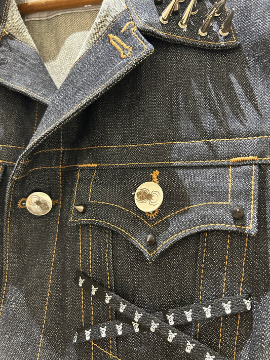 Studded $pent Punk Jean vest