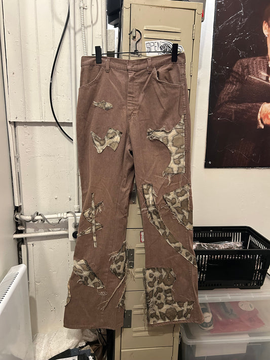 Leopard $craps Flared pants