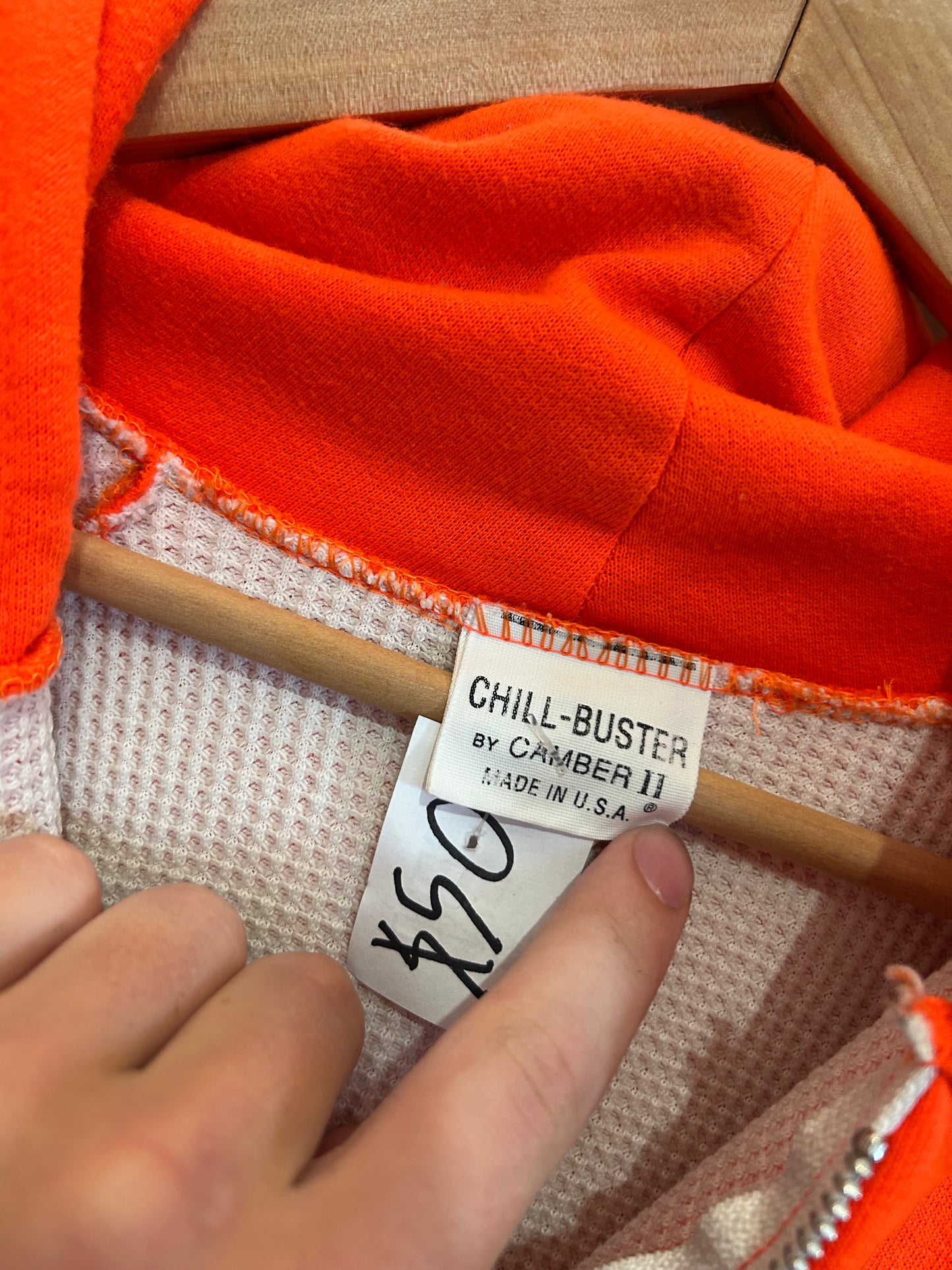 Vintage Thermal Lined Orange hoodie