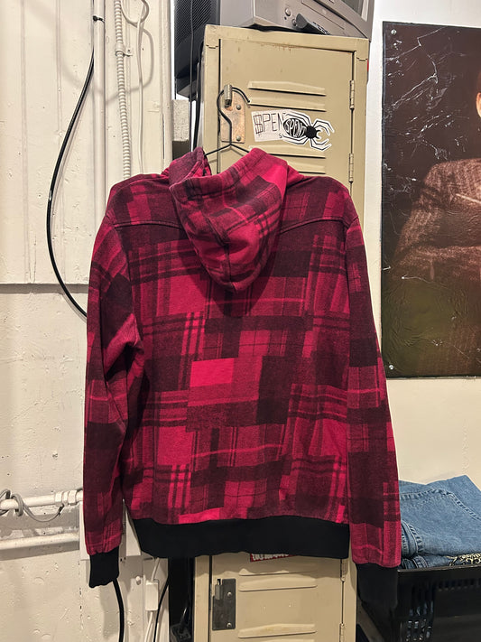 Pink Plaid Barbed Zip up