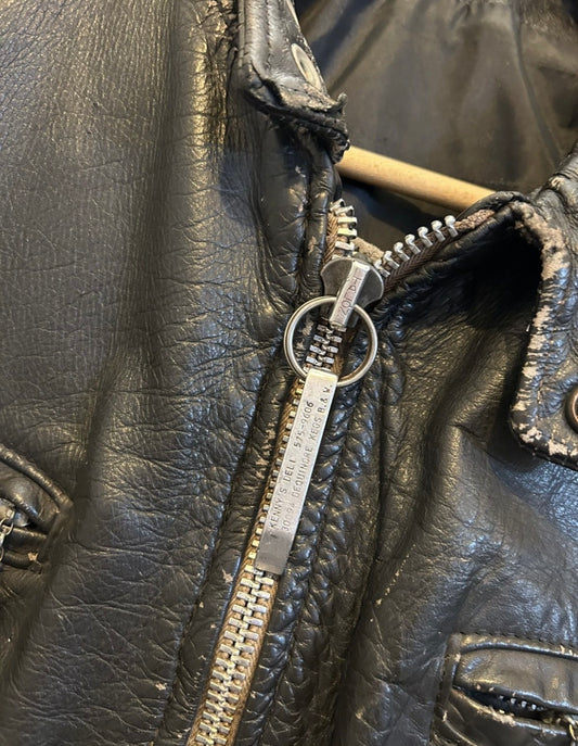 1970s Distressed Leather Biker jacket