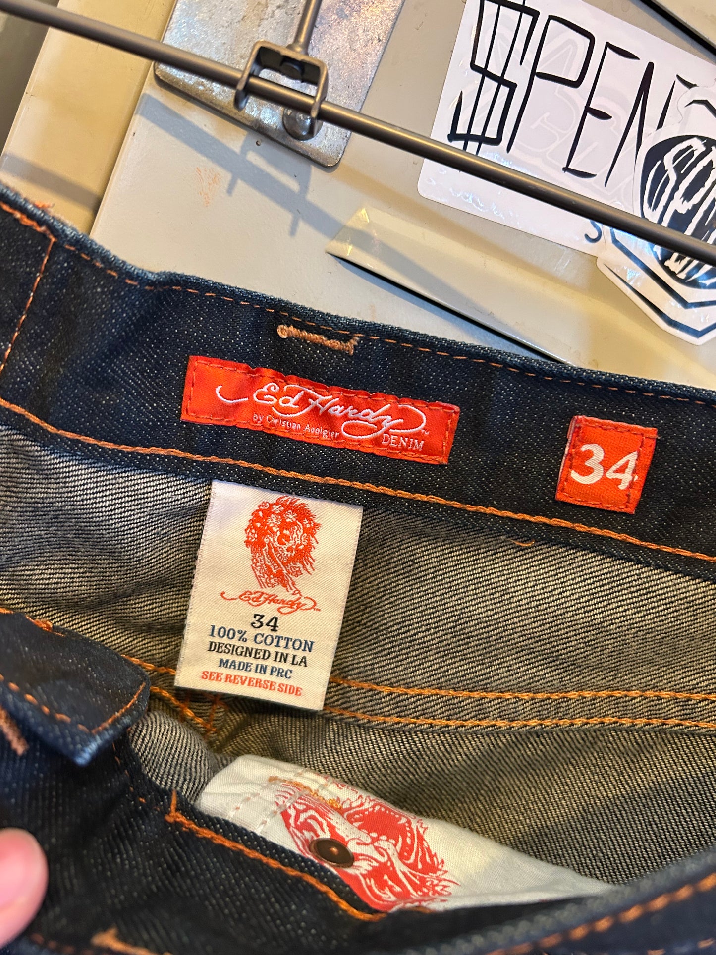 Y2K Ed Hardy Embroidered jorts