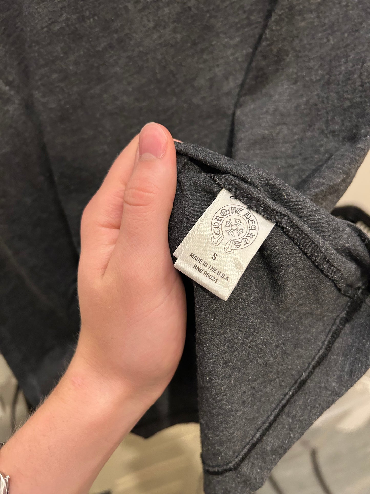 Grey Chrome Hearts t shirt
