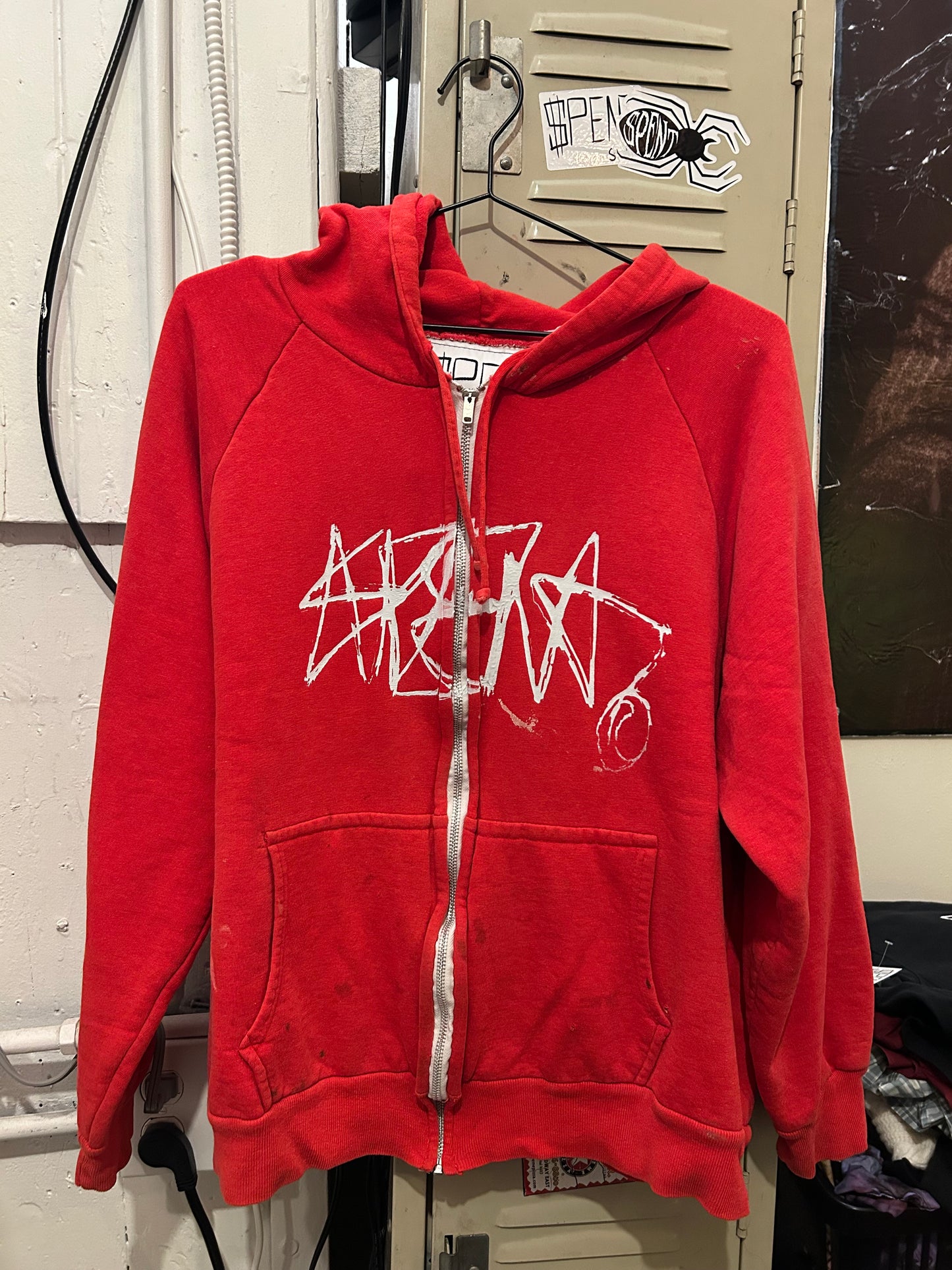 Red Thermal Signature Zip up hoodie