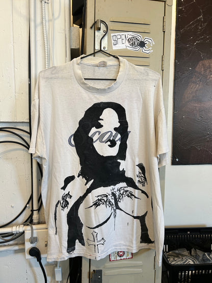 White Distressed Girl t shirt