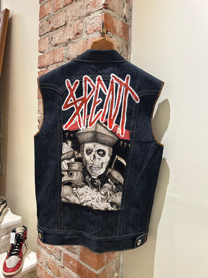 Studded $pent Punk Jean vest