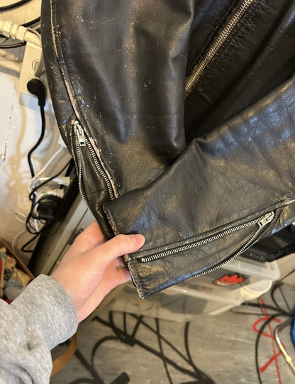 1970s Distressed Leather Biker jacket