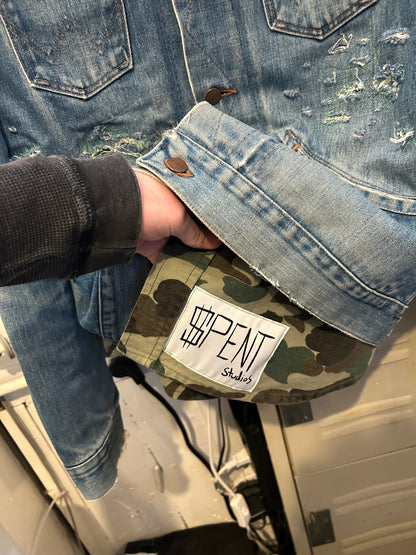 Distressed Layered Jean jacket