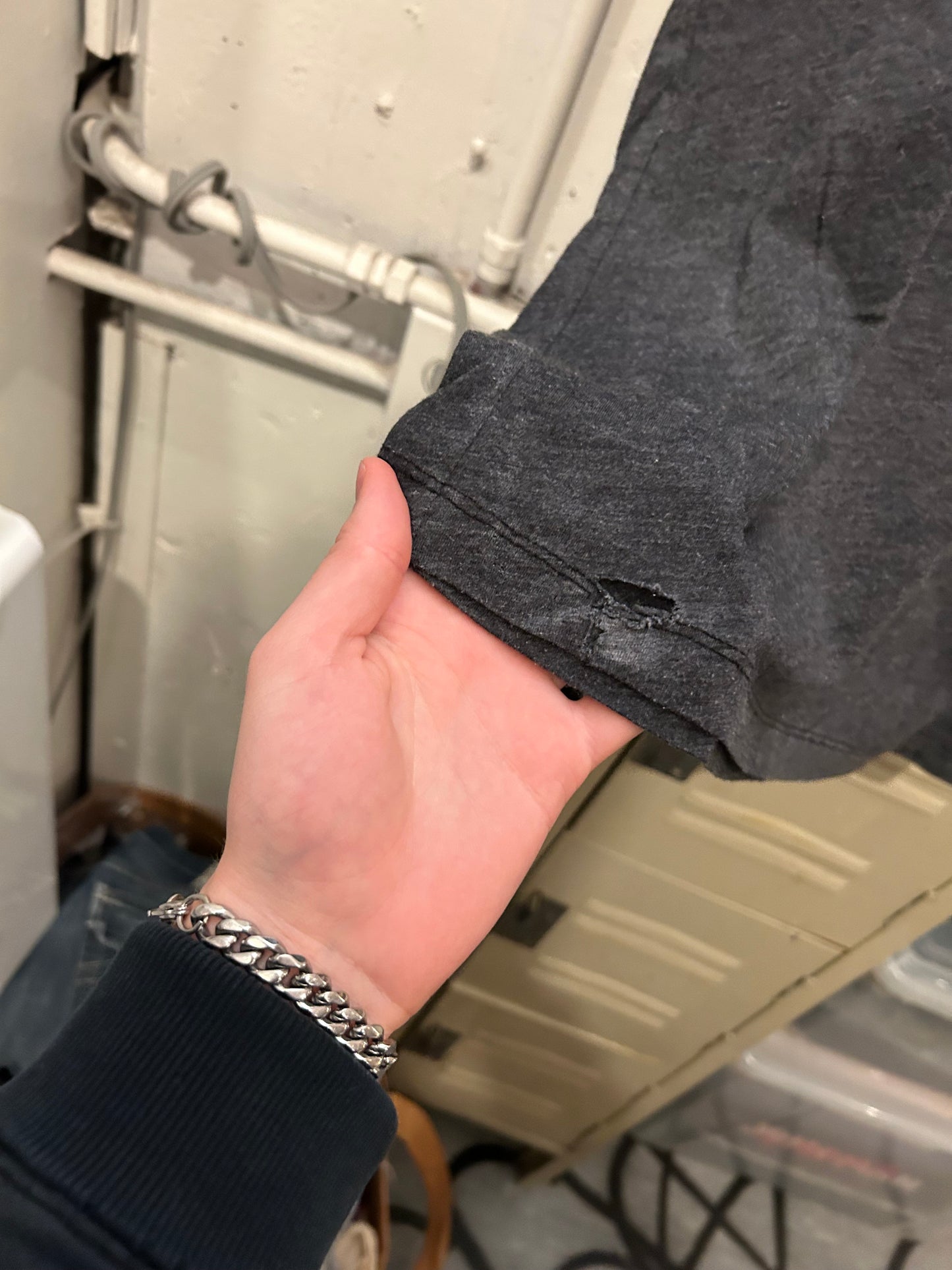 Grey Chrome Hearts t shirt