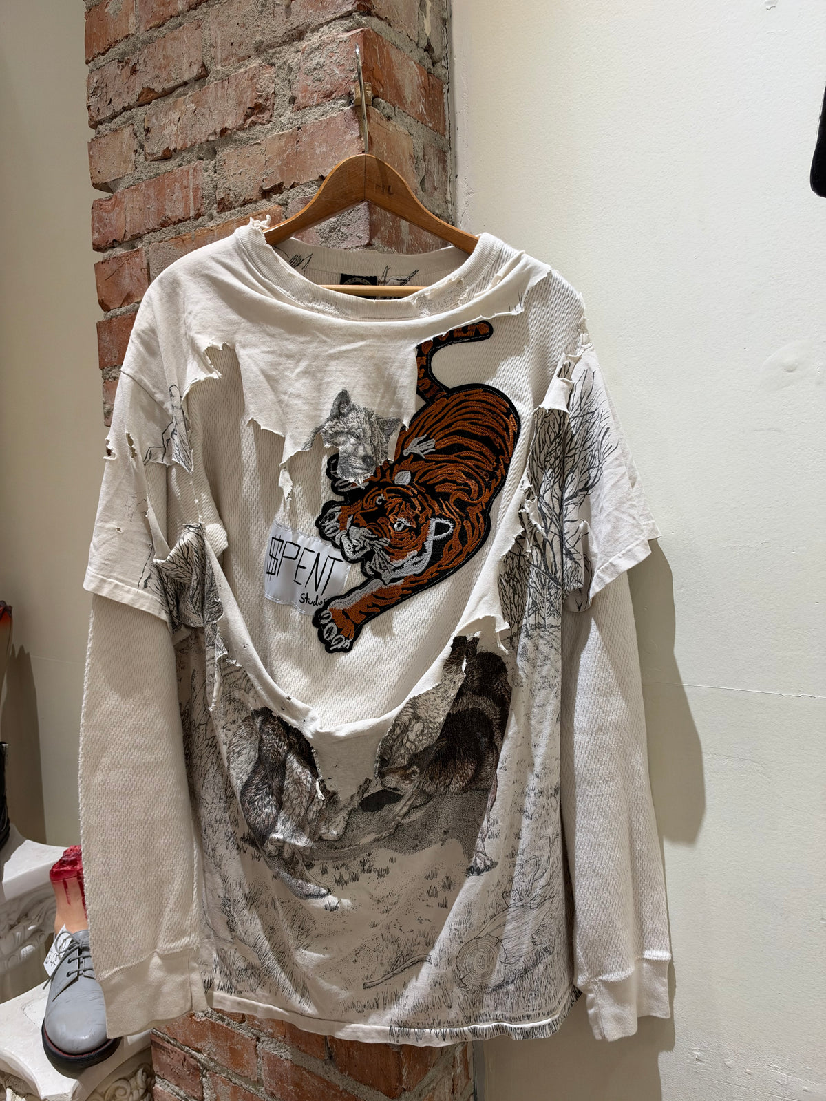 Distressed Tiger Layered Longsleeve