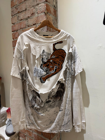 Distressed Tiger Layered Longsleeve