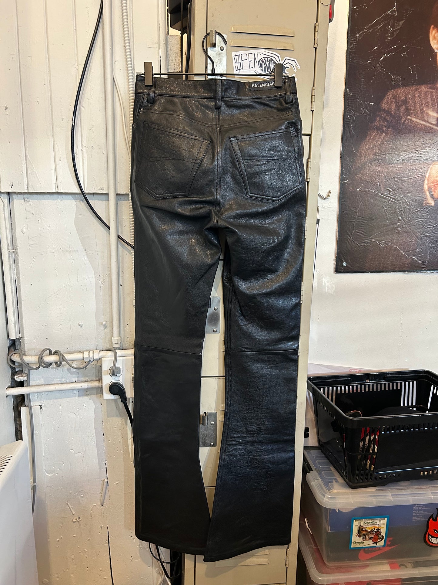 Repaired Balenciaga Flared Leather pants