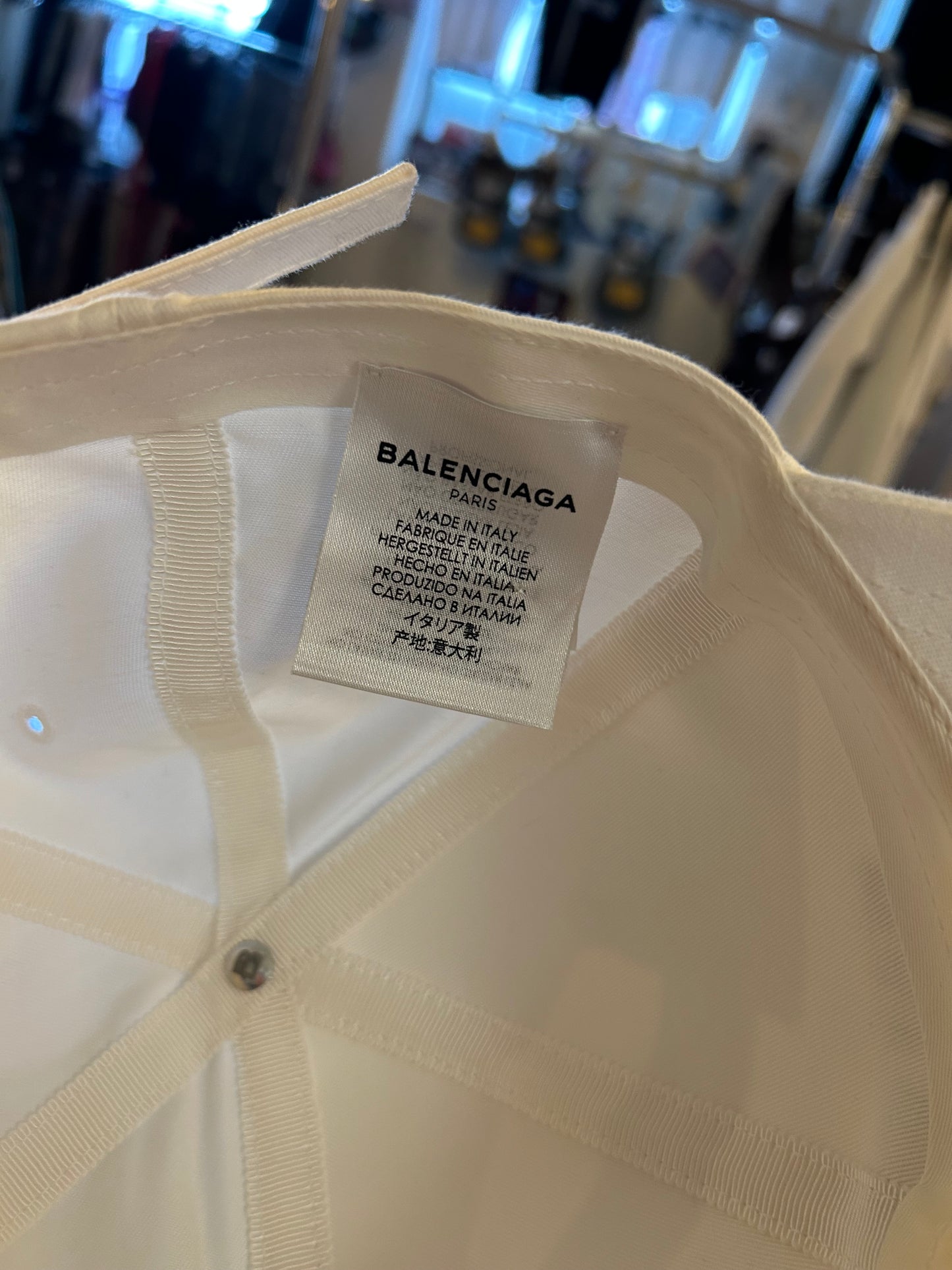 White Balenciaga hat