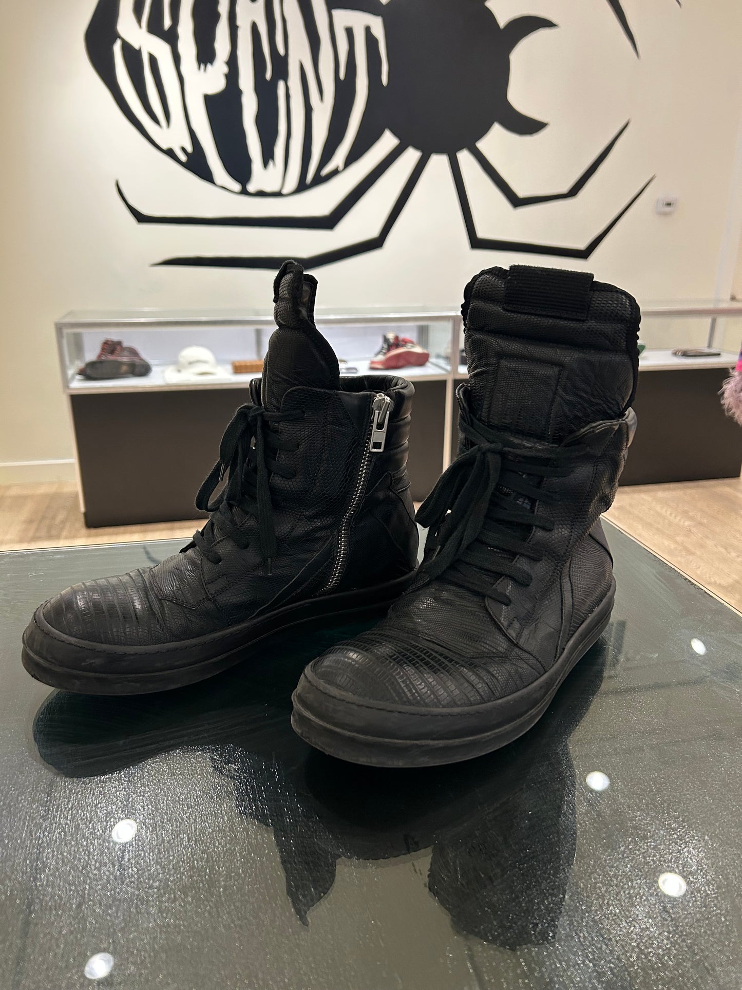 Rick Owen’s Iguana Geobasket sneakers