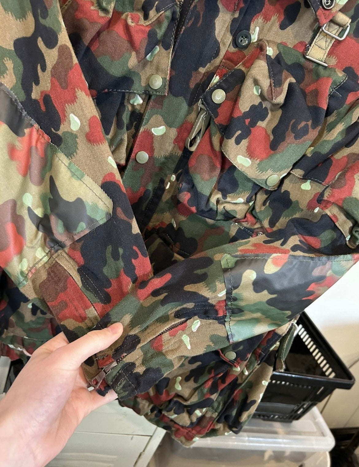 Vintage Swiss Army Camo Cargo jacket