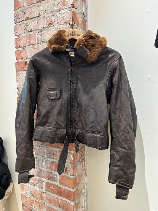 Vintage Cropped Navy Flight jacket