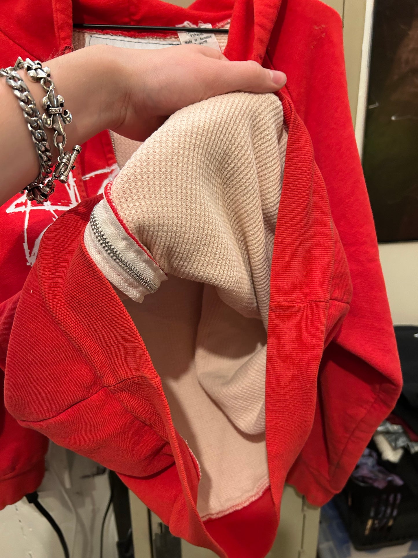 Red Thermal Signature Zip up hoodie