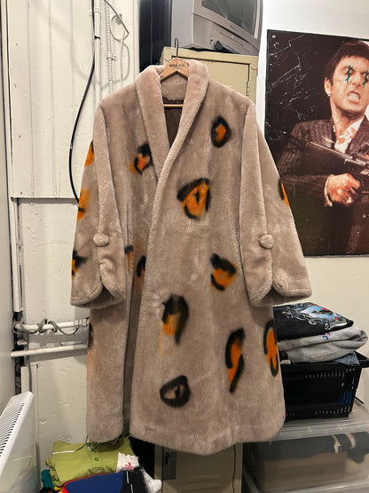 Painted Leopard Print Fur coat
