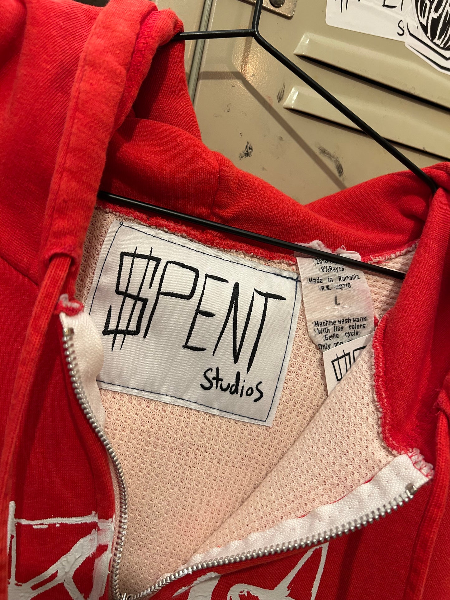 Red Thermal Signature Zip up hoodie
