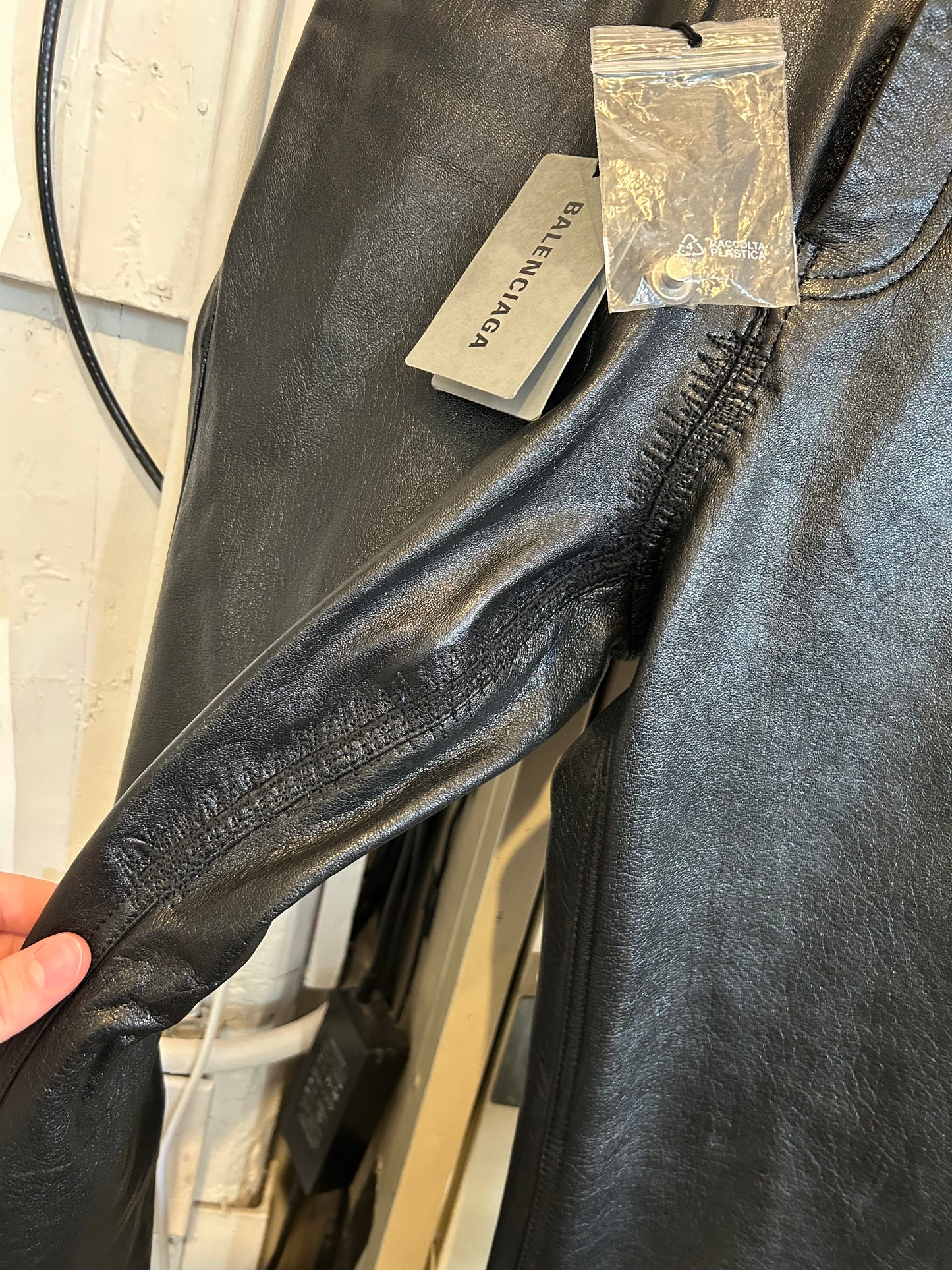 Repaired Balenciaga Flared Leather pants