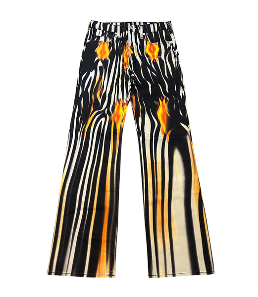Flared Zebra True Religion pants