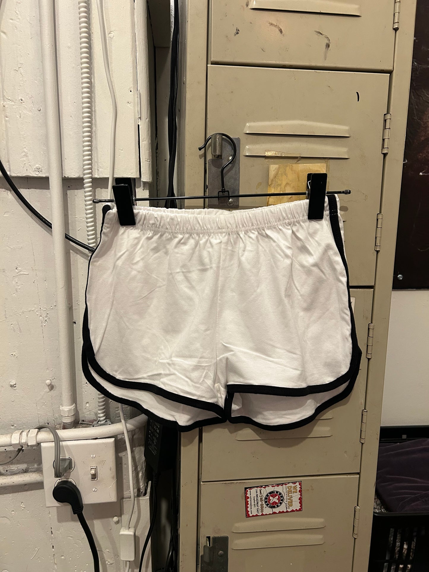 White $pent mini shorts