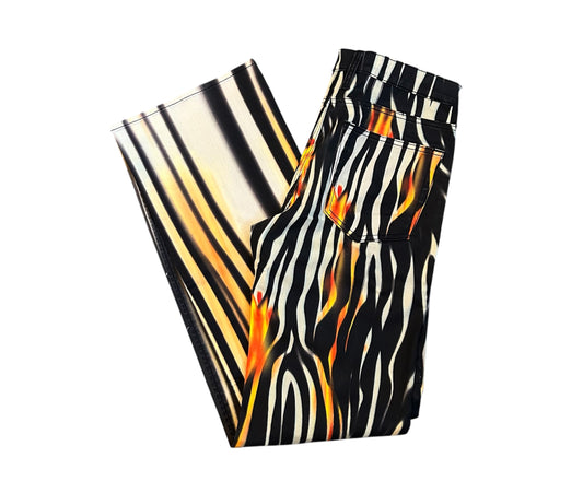 Flared Zebra True Religion pants
