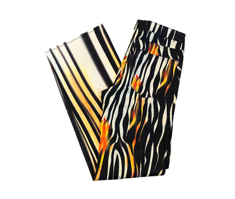 Flared Zebra True Religion pants