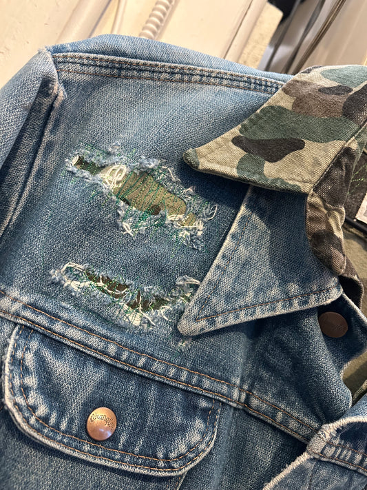 Distressed Layered Jean jacket