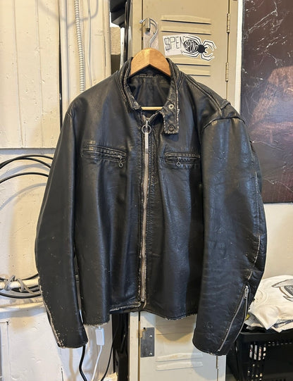 1970s Distressed Leather Biker jacket