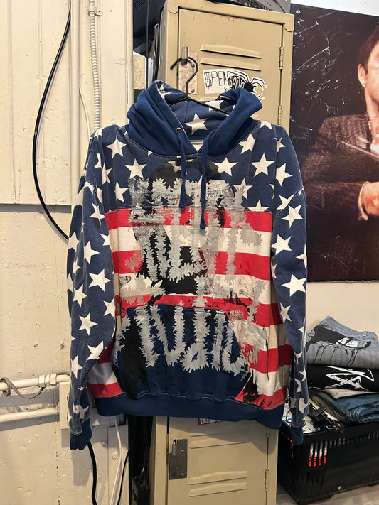 Double Print American Flag hoodie