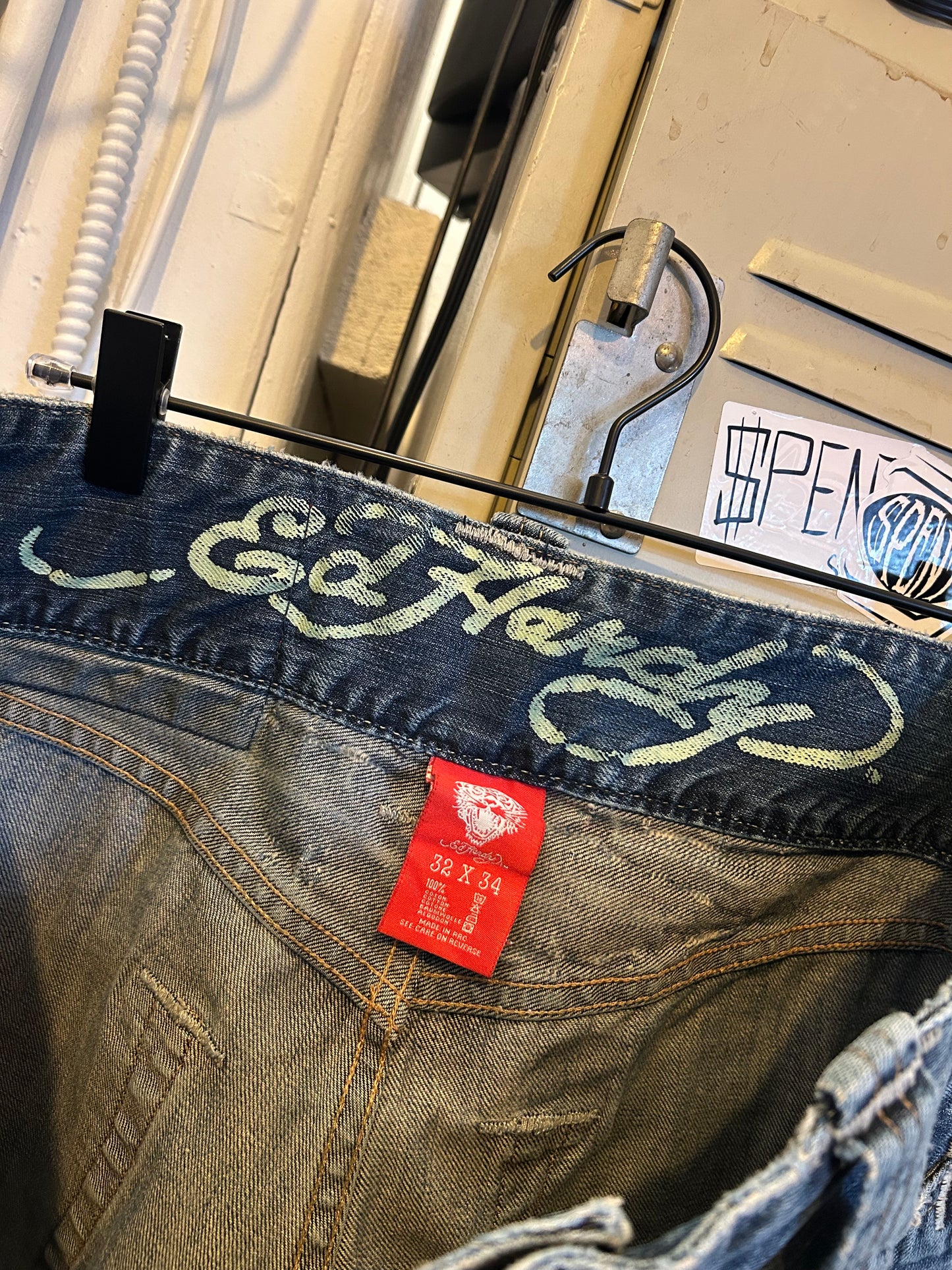 Y2K Ed Hardy Embroidered jeans