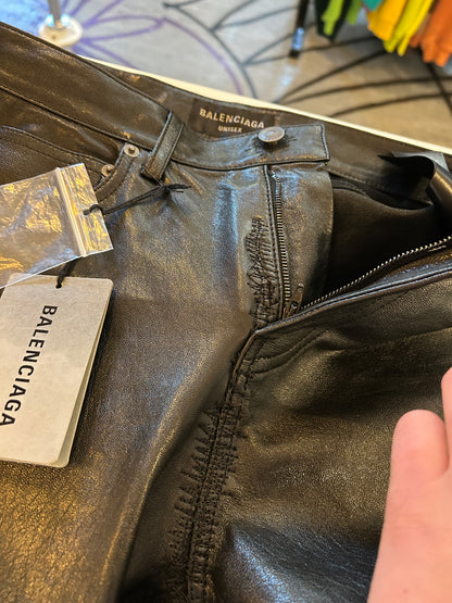 Repaired Balenciaga Flared Leather pants