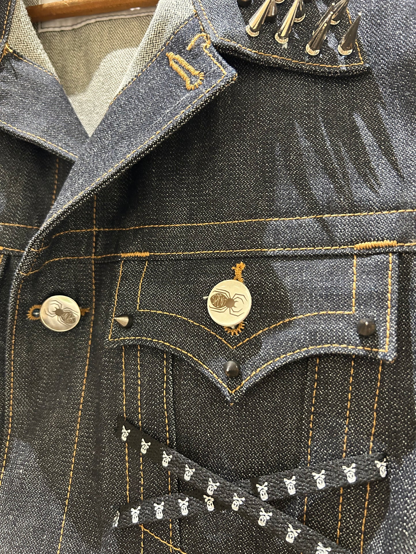 Studded $pent Punk Jean vest