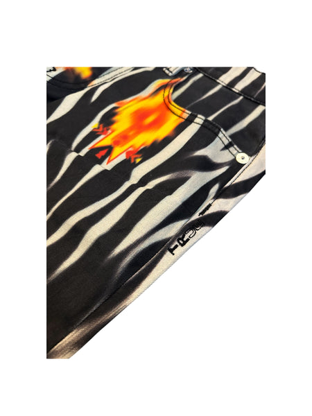 Flared Zebra True Religion pants