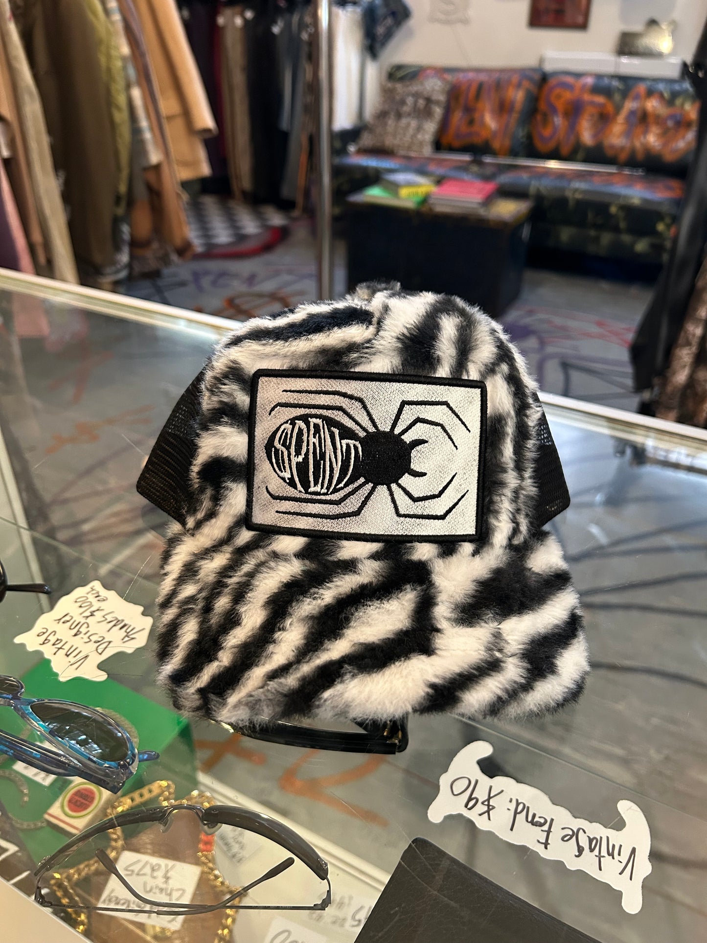 Furry Zebra Trucker hat
