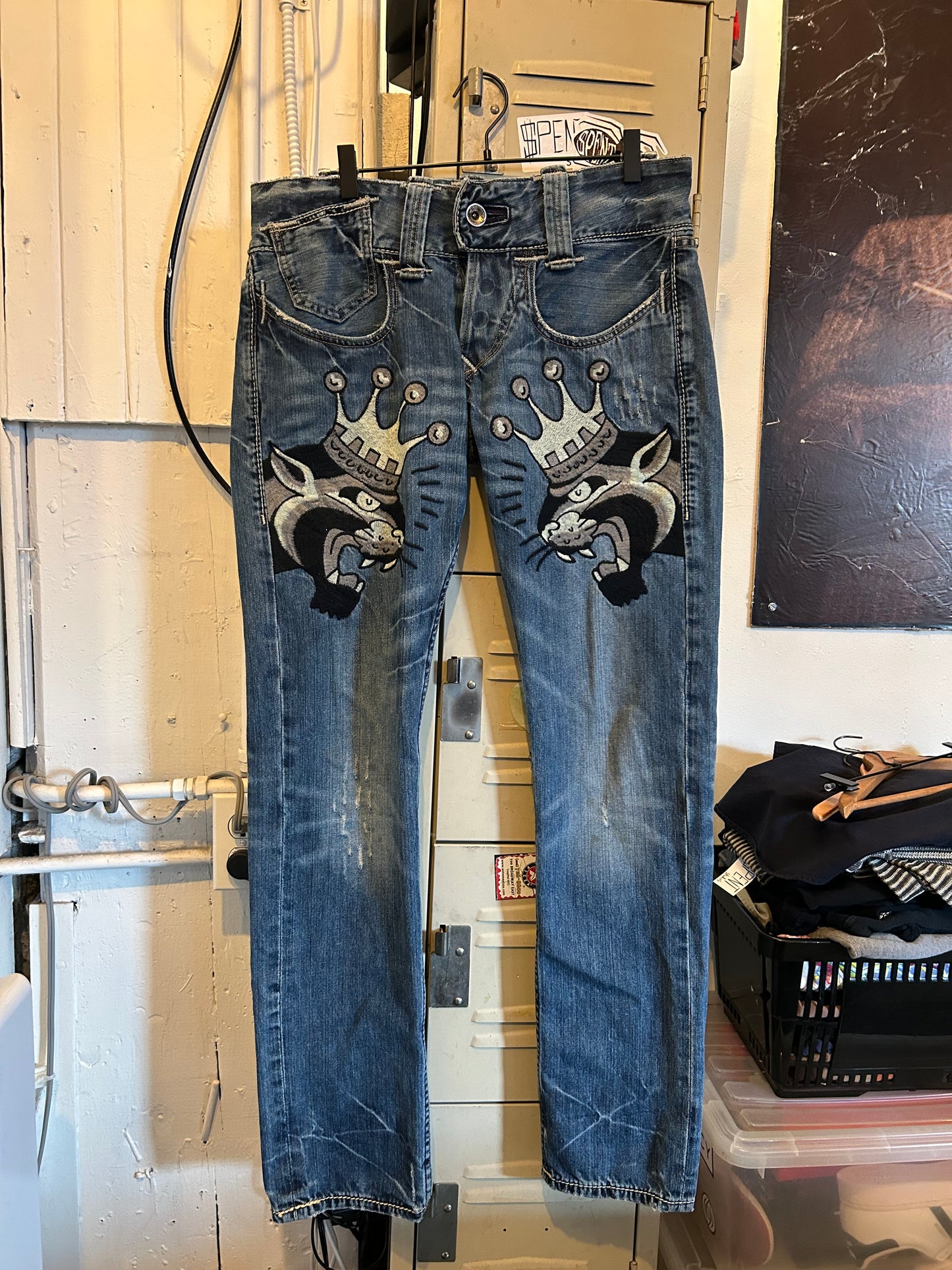 Y2K Ed Hardy Embroidered jeans