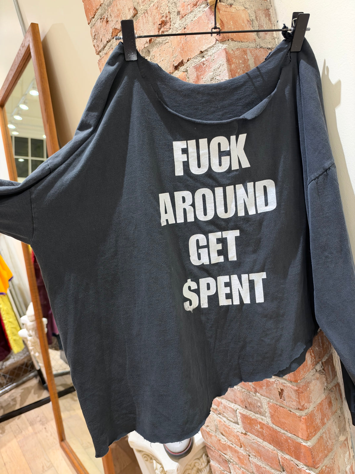 Distressed Oversized Get $pent longsleeve