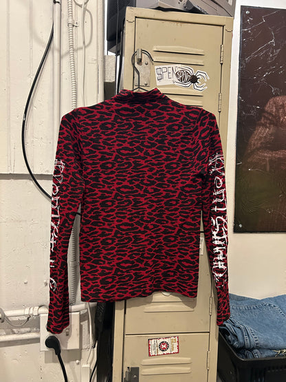 Red Barbed Leopard longsleeve shirt