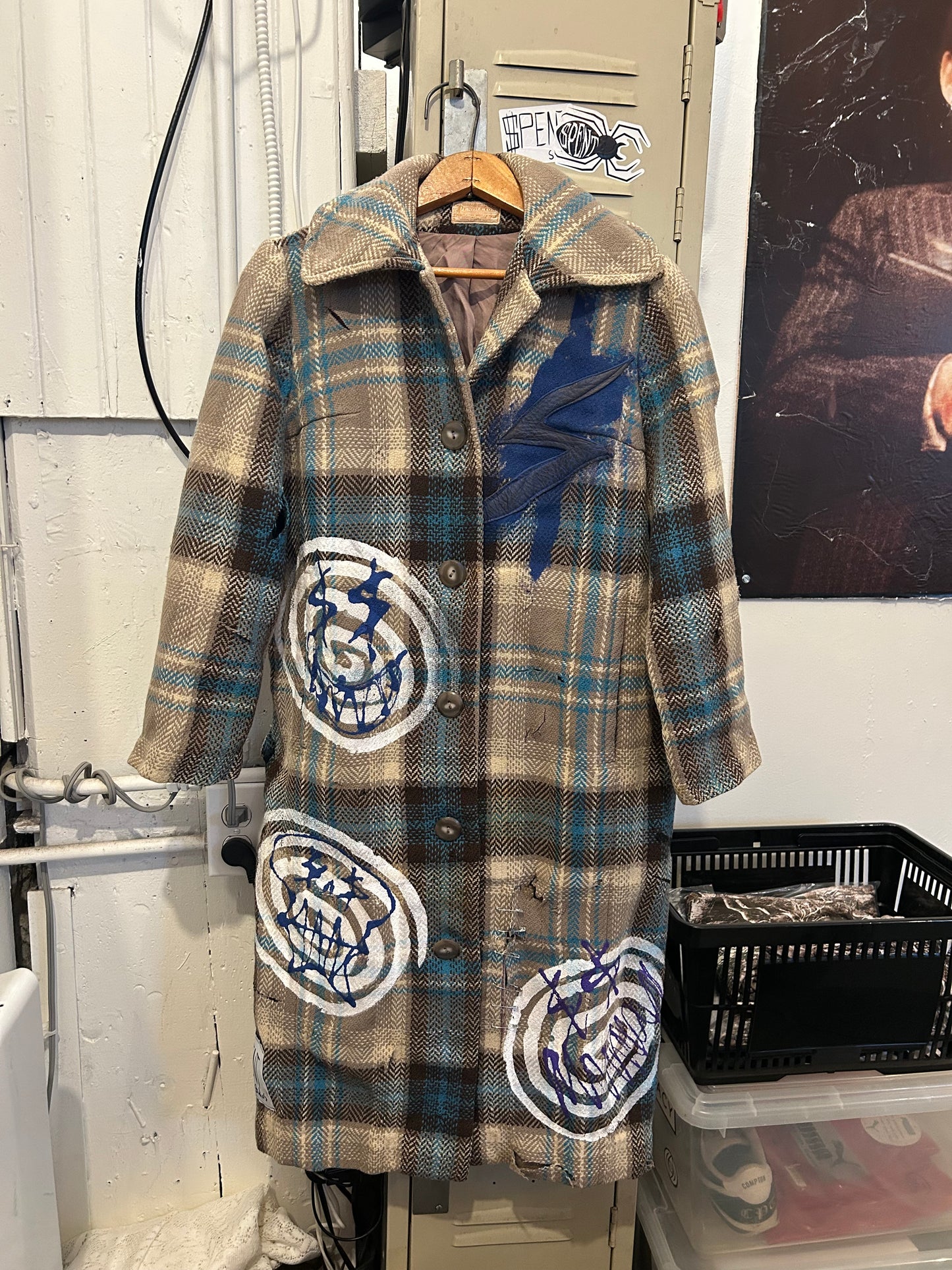 Distressed $piral Wool coat