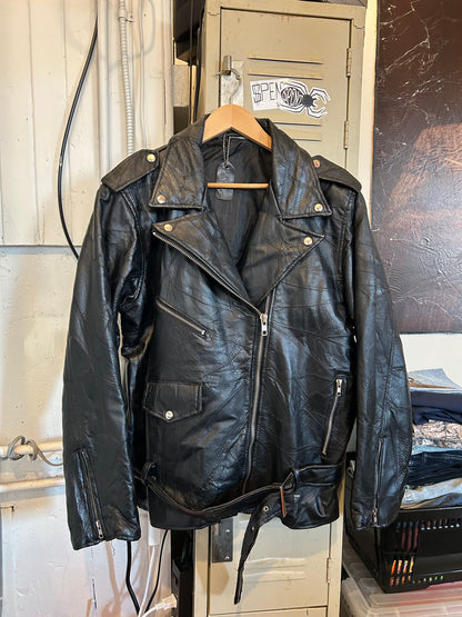 Vintage Patchwork Leather Biker jacket